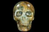 Carved, Blue Calcite Skull - Argentina #113409-3